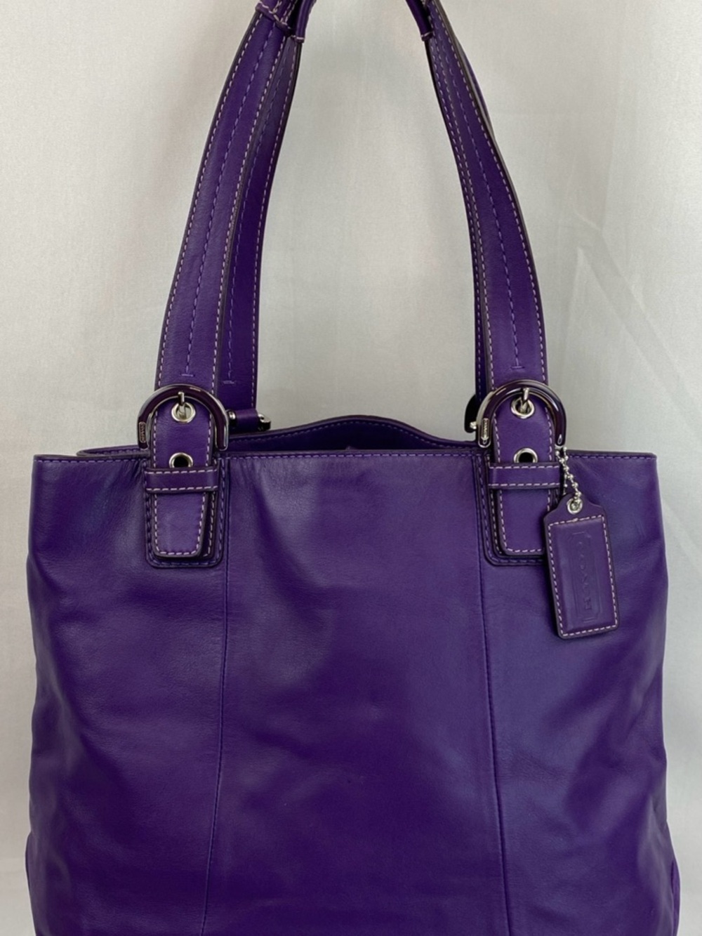Coach Purple SoHo Soft Leather North South Tote  Shoulder HandBag  Purse F17216